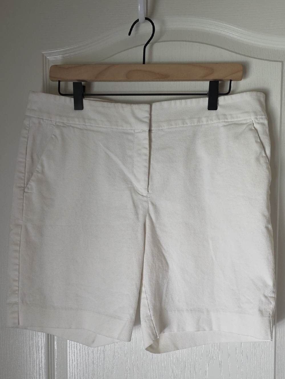 LOFT White Tailored Bermuda Shorts